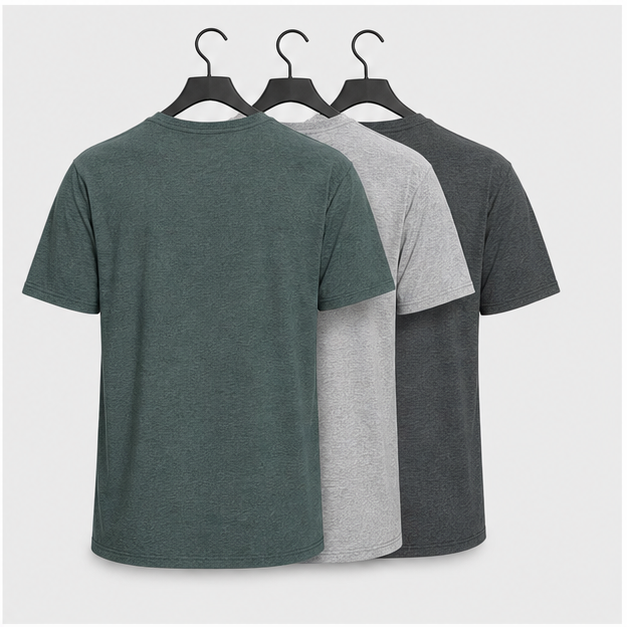 Men's Crew Neck T-Shirts 4-Pack - Soft Short Sleeve Basic Tees, Comfortable Classic Fit Jersey Shirts for Men - back view