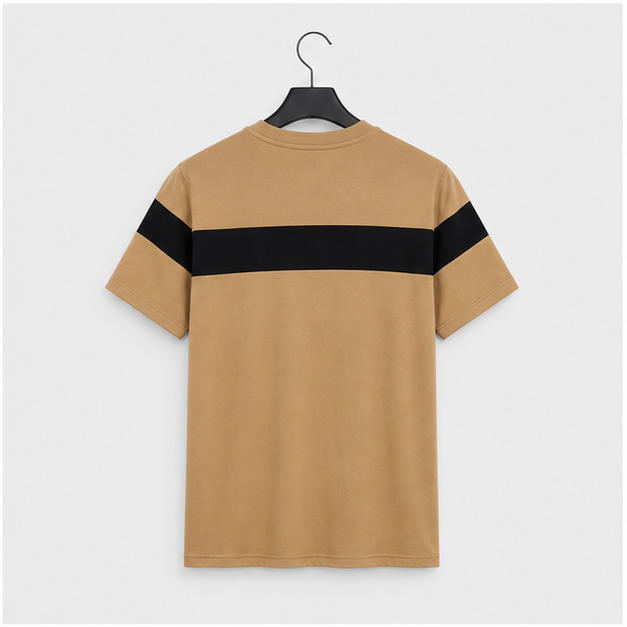 Men's Short Sleeve Tee Color Block Crew Neck Pullover Casual Basic Shirts - back view