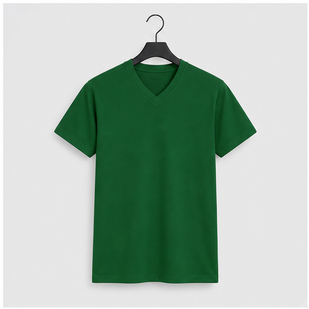 Men's Heavyweight Cotton T Shirt  Basic 6.2 Ounce Short Sleeve V Neck Plain Tee Top Tshirts Regular Big and Tall Size - front